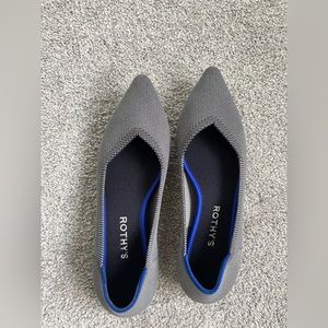 Rothy’s Cloud Grey Birdseye the Point Flat Size 9